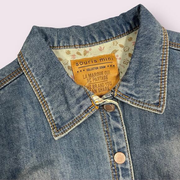 Souris Mini Denim Collection Embroidered Shirt Jacket 12-18 Mos - Picture 4 of 8